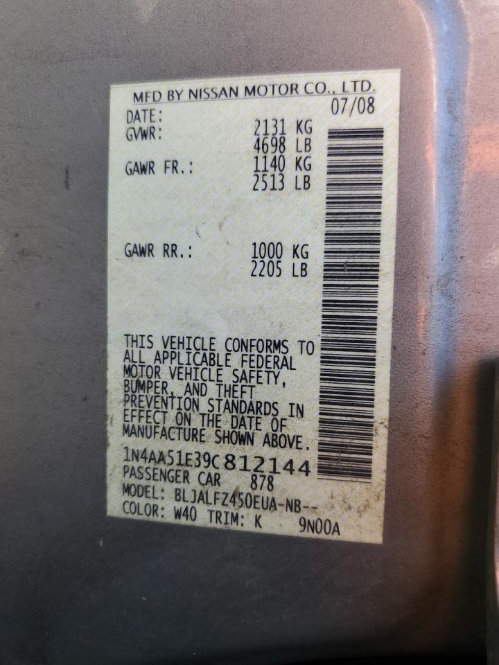 Lot #3274023510 2009 NISSAN MAXIMA S