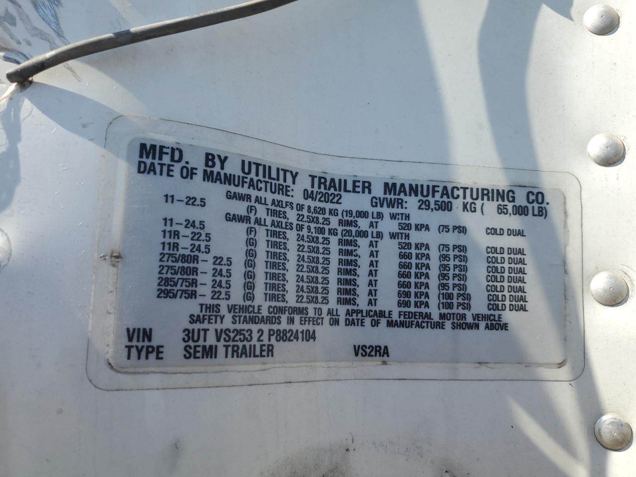 Lot #3317711100 2023 UTILITY TRLR