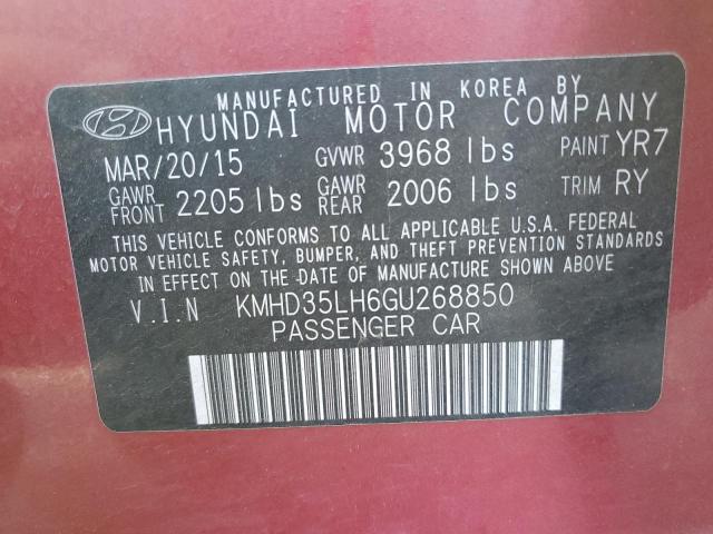 2016 HYUNDAI ELANTRA GT KMHD35LH6GU268850