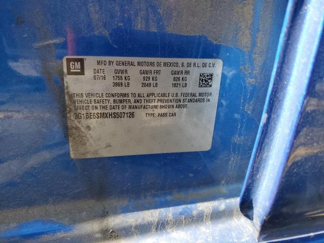 2017 CHEVROLET CRUZE LT 3G1BE6SMXHS507126