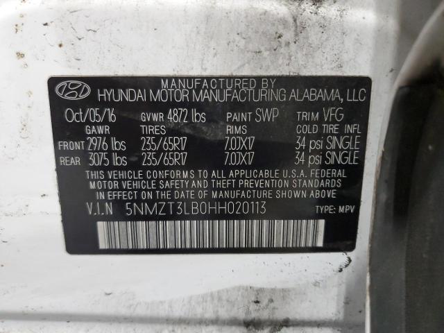 2017 HYUNDAI SANTA FE SPORT 5NMZT3LB0HH020113