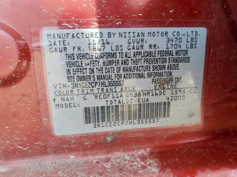 2017 NISSAN VERSA NOTE S 3N1CE2CP7HL355557