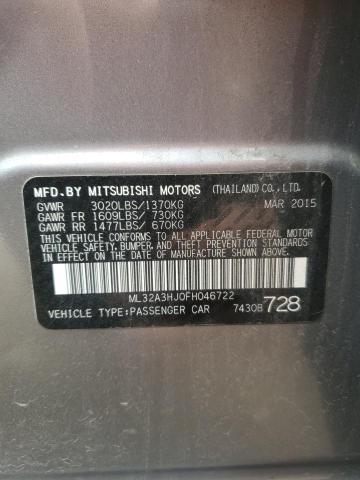 2015 MITSUBISHI MIRAGE DE ML32A3HJ0FH046722