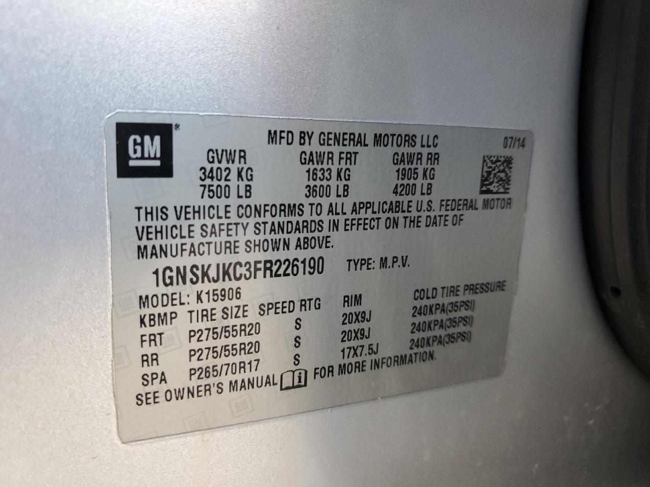 CHEVROLET SUBURBAN K1500 LT