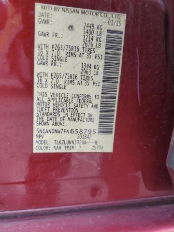2015 NISSAN XTERRA X 5N1AN0NW7FN658795