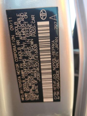 2012 TOYOTA YARIS - JTDBT4K32C1416838