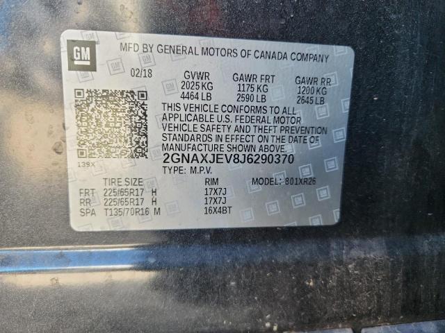 2018 CHEVROLET EQUINOX LT - 2GNAXJEV8J6290370