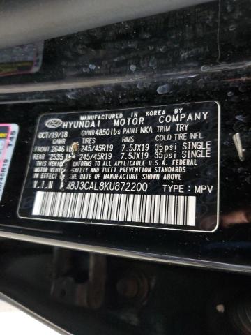 2019 HYUNDAI TUCSON LIM KM8J3CAL8KU872200