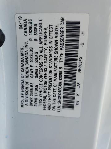 2019 HONDA CIVIC LX - 2HGFC4B6XKH306519