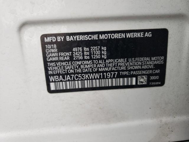 2019 BMW 530 XI WBAJA7C53KWW11977