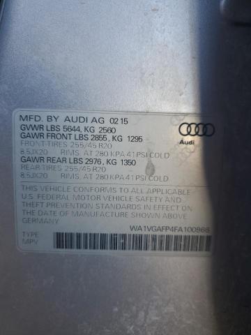 2015 AUDI SQ5 PRESTIGE WA1VGAFP4FA100966