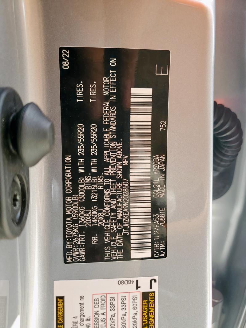 2022 LEXUS RX 350 L JTJHZKEA9N2028507
