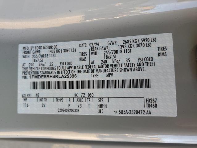 2024 FORD BRONCO OUT 1FMDE8BH4RLA25396