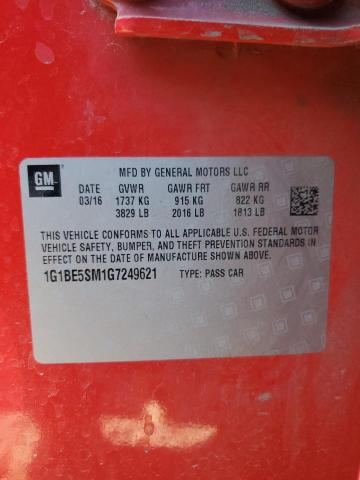 2016 CHEVROLET CRUZE LT 1G1BE5SM1G7249621