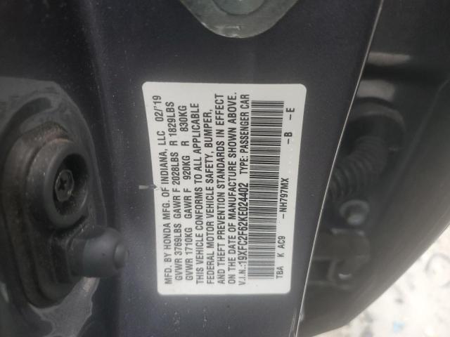 2019 HONDA CIVIC LX 19XFC2F62KE024402
