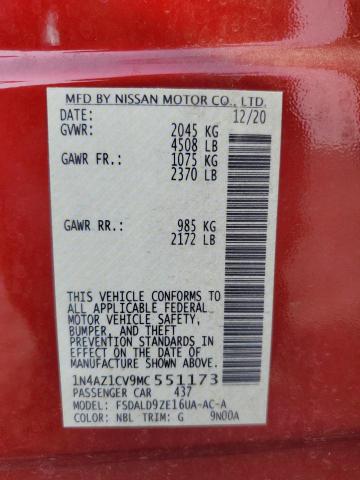 2021 NISSAN LEAF SV 1N4AZ1CV9MC551173