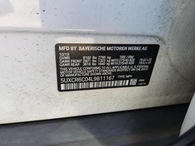 2020 BMW X5 XDRIVE4 5UXCR6C04L9B11167