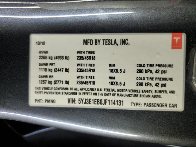 2018 TESLA MODEL 3 - 5YJ3E1EB0JF114131