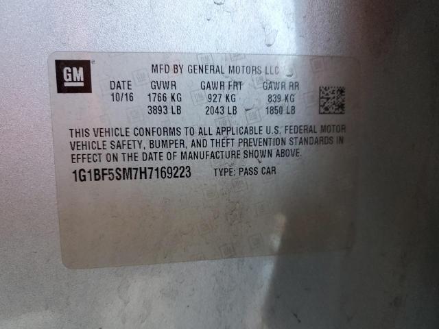 2017 CHEVROLET CRUZE PREM 1G1BF5SM7H7169223