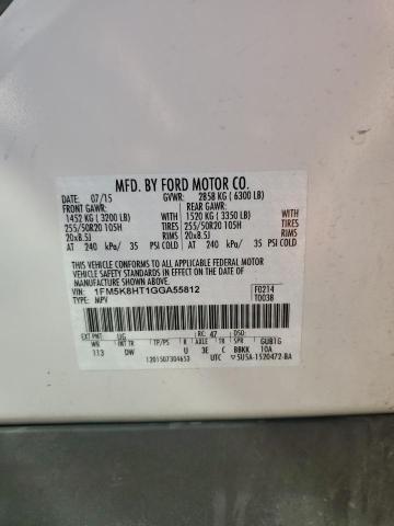 2016 FORD EXPLORER P 1FM5K8HT1GGA55812