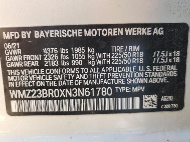 2022 MINI COOPER COU WMZ23BR0XN3N61780