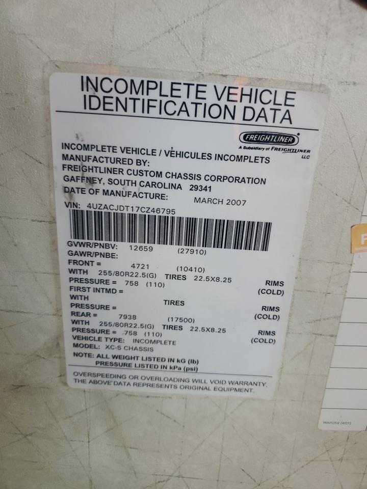 Lot #3266699370 2007 FREIGHTLINER CHASSIS X