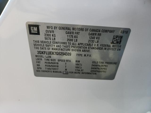 2016 GMC TERRAIN SL 2GKFLUEK7G6294389