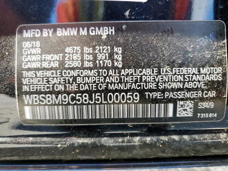 2018 BMW M3 WBS8M9C58J5L00059