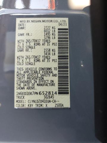 2023 NISSAN FRONTIER S 1N6ED1EK7PN652814