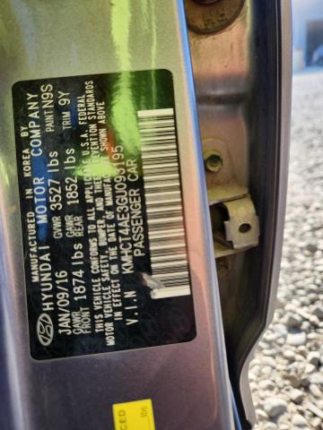 2016 HYUNDAI ACCENT SE KMHCT4AE3GU093195