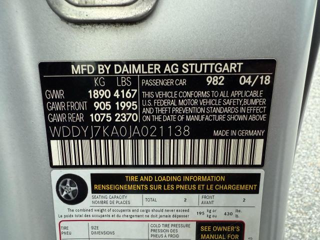 2018 MERCEDES-BENZ AMG GT R WDDYJ7KA0JA021138