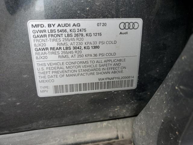 2020 AUDI Q5 TITANIU WA1FNAFY5L2096614