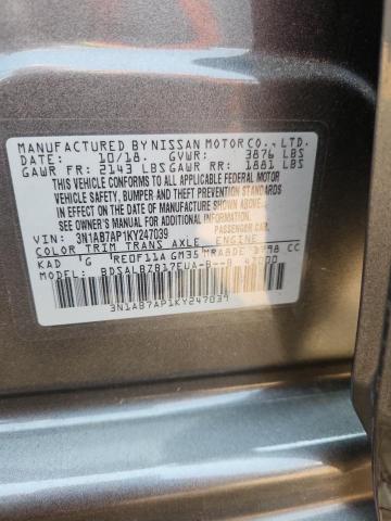 2019 NISSAN SENTRA S 3N1AB7AP1KY247039