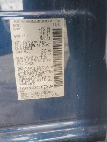 2022 NISSAN MURANO SL 5N1AZ2CS8NC107804