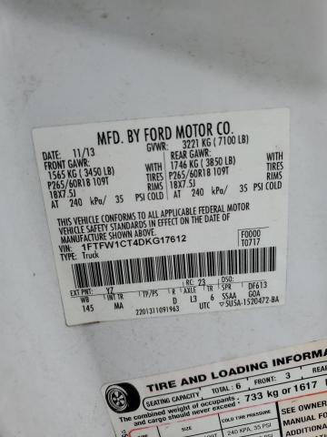 2013 FORD F150 SUPERCREW - 1FTFW1CT4DKG17612