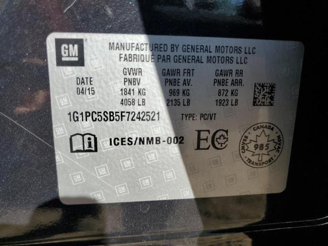 2015 CHEVROLET CRUZE LT - 1G1PC5SB5F7242521