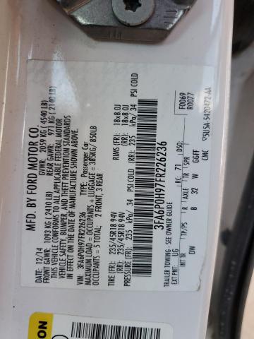 2015 FORD FUSION SE - 3FA6P0H97FR226236