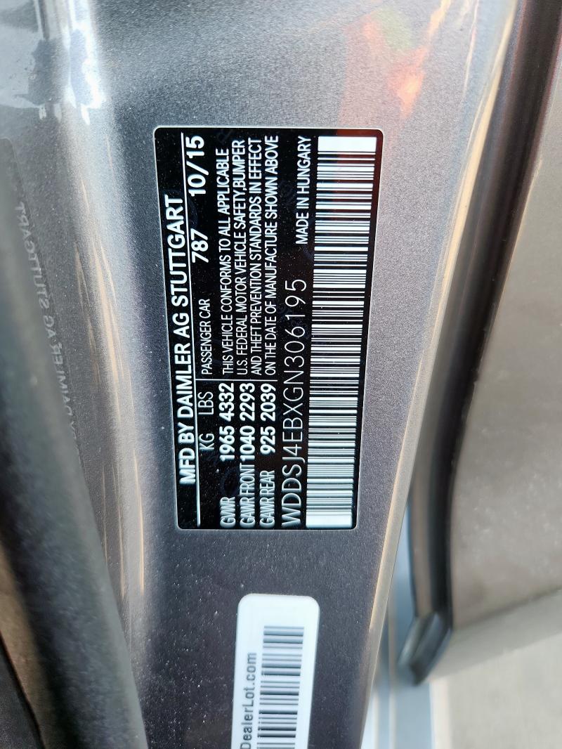 2016 MERCEDES-BENZ CLA 250 WDDSJ4EBXGN306195