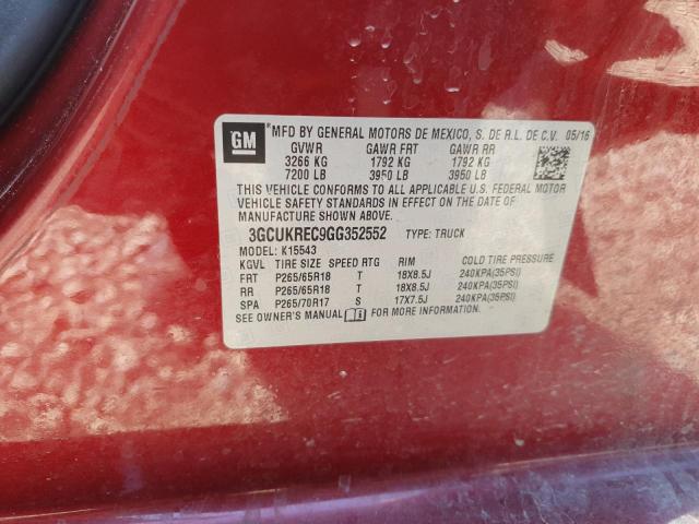 2016 CHEVROLET SILVERADO - 3GCUKREC9GG352552