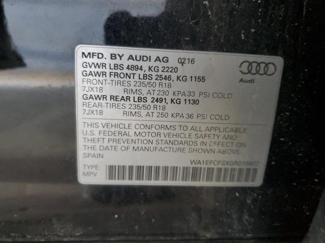 2016 AUDI Q3 PREMIUM WA1EFCFSXGR018407