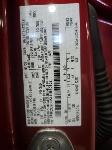 2020 FORD ESCAPE TIT - 1FMCU9J95LUB50102