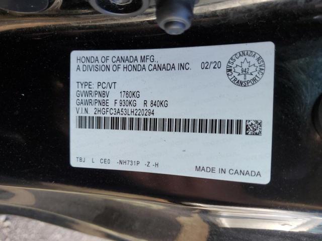 2020 HONDA CIVIC SI - 2HGFC3A53LH220294