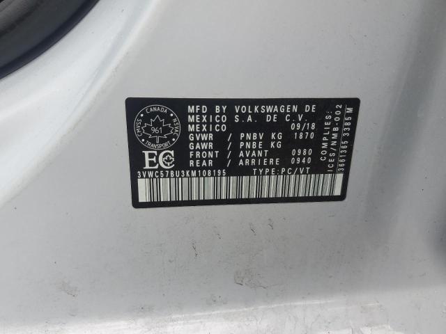 2019 VOLKSWAGEN JETTA S 3VWC57BU3KM108195