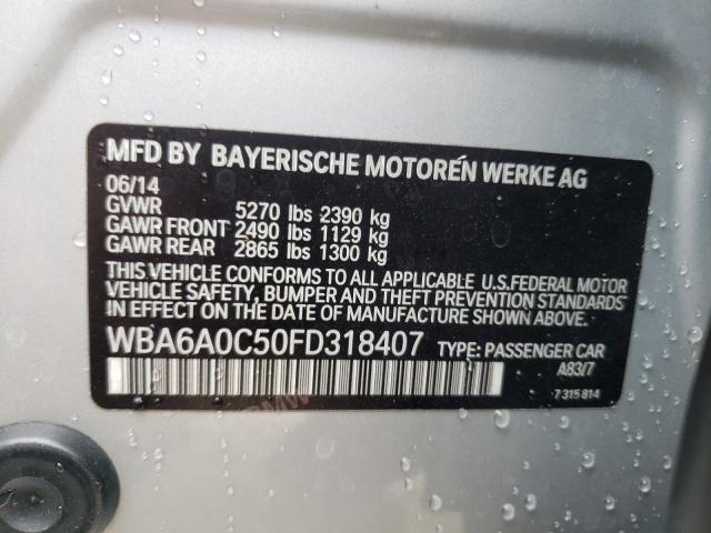2015 BMW 640 I GRAN WBA6A0C50FD318407