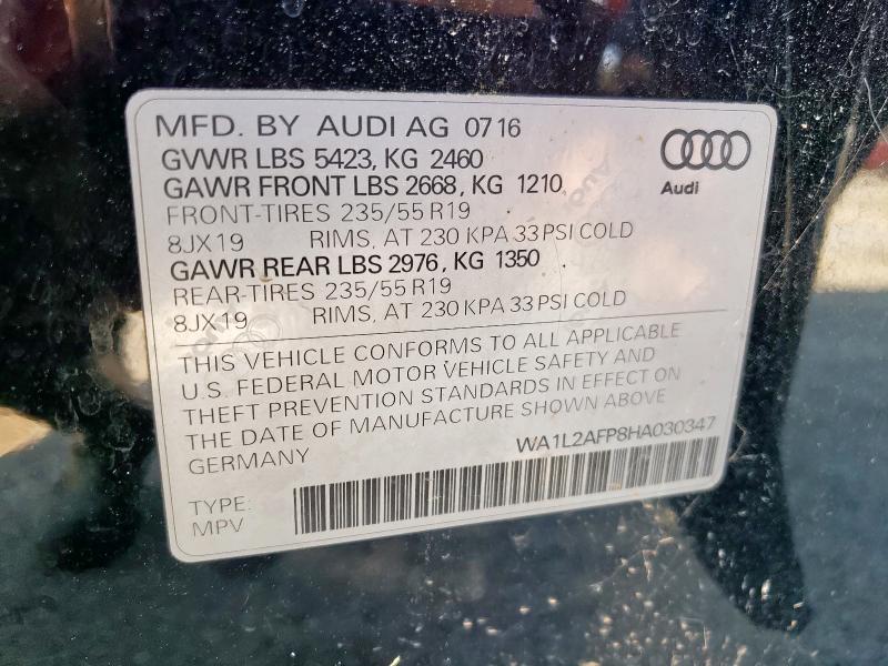 2017 AUDI Q5 PREMIUM WA1L2AFP8HA030347