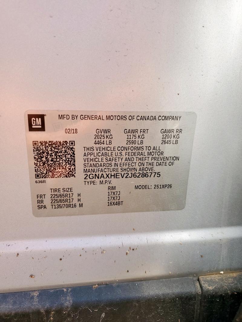 2018 CHEVROLET EQUINOX LS #3296458649