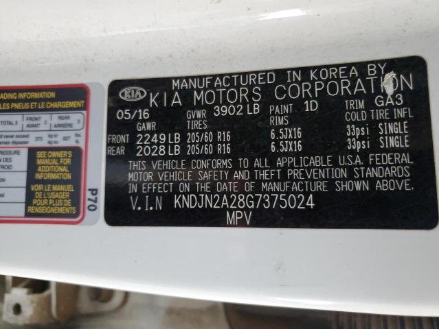 2016 KIA SOUL KNDJN2A28G7375024