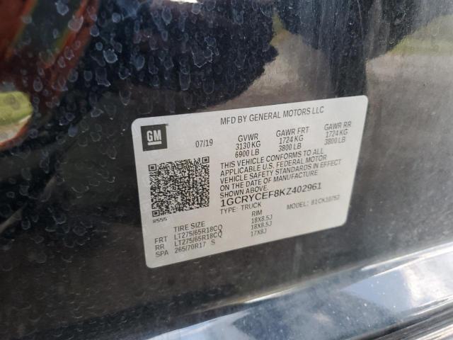 2019 CHEVROLET SILVERADO 1GCRYCEF8KZ402961