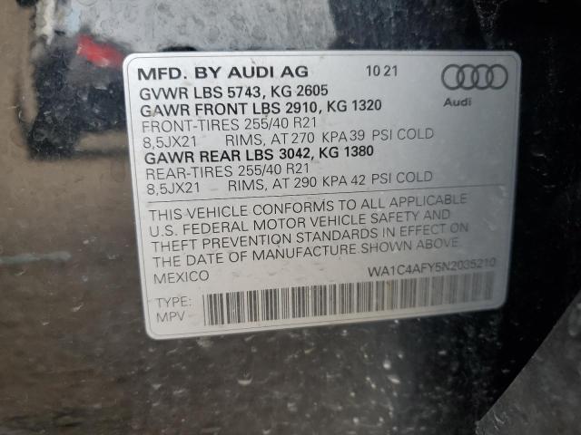 2022 AUDI SQ5 PRESTI WA1C4AFY5N2035210