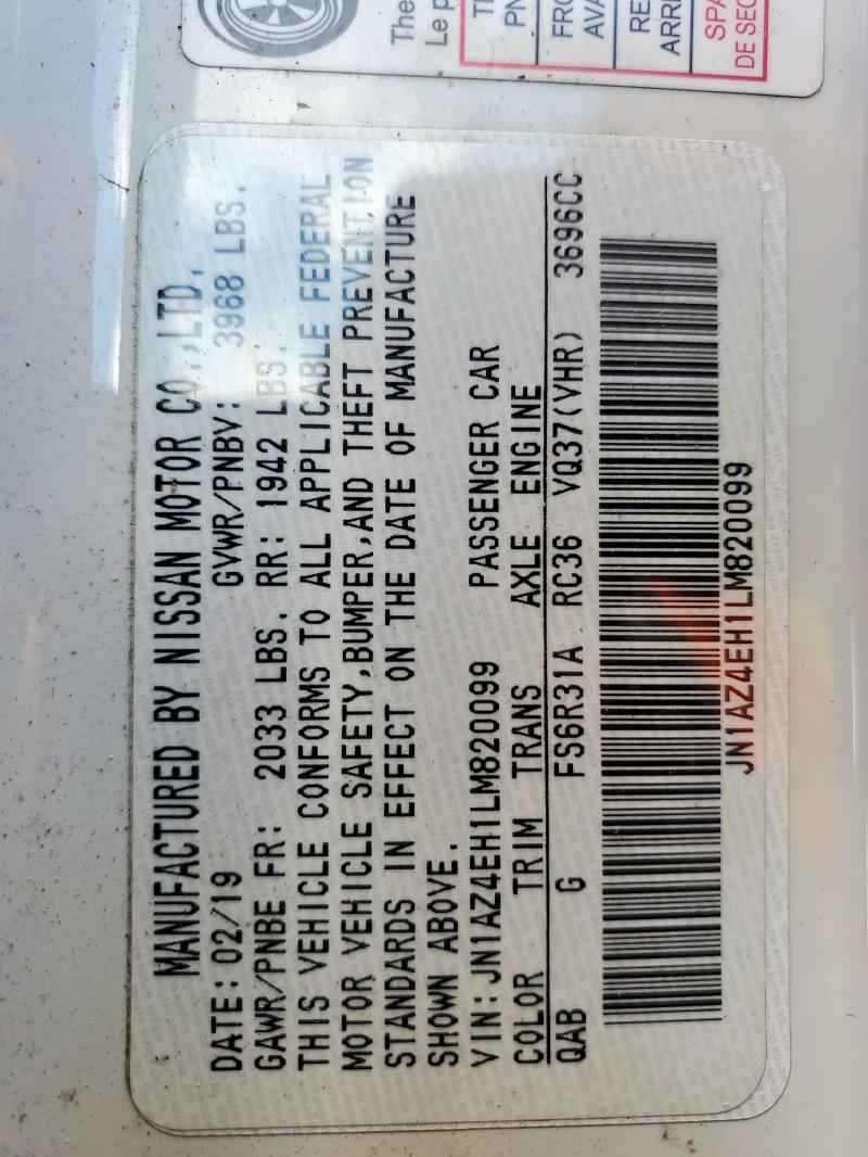 2020 NISSAN 370Z BASE JN1AZ4EH1LM820099